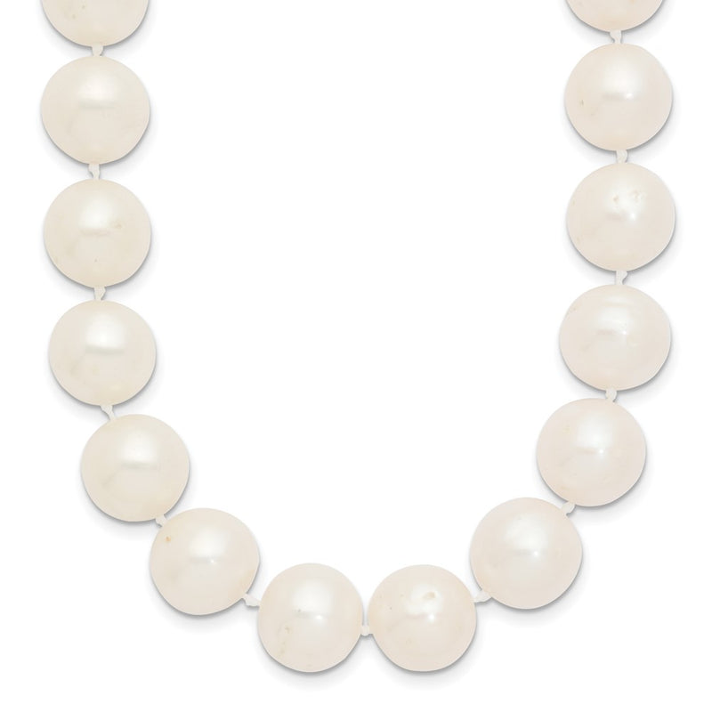 14k 11-12mm White Near Round Freshwater Cultured Pearl Necklace