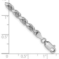 14k White Gold 4mm D/C Quadruple Rope Chain