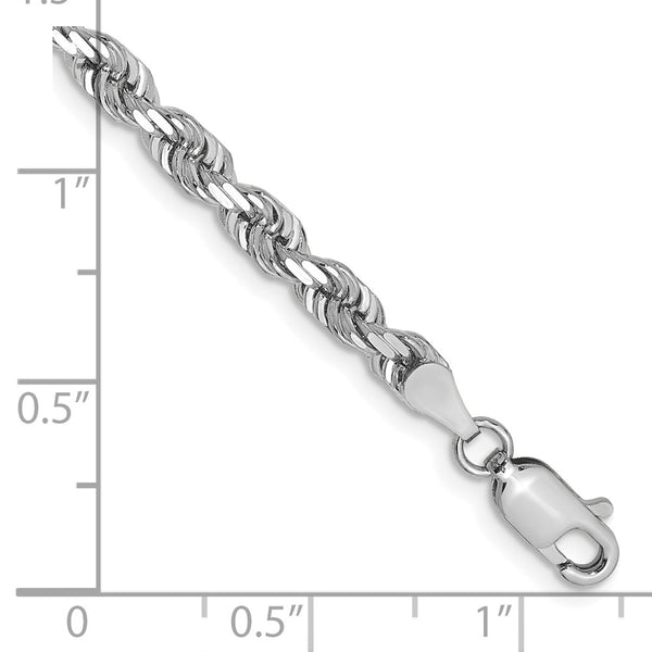 14k White Gold 4mm D/C Quadruple Rope Chain