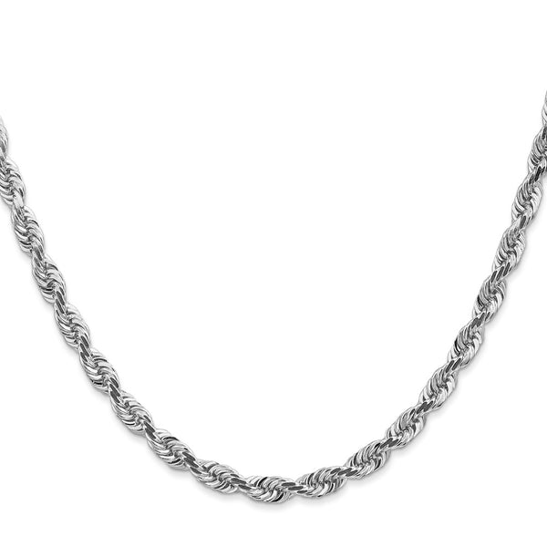 14k White Gold 4.5mm D/C Quadruple Rope Chain