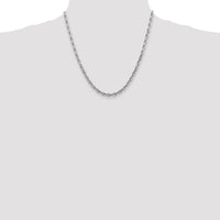 14k White Gold 4.5mm D/C Quadruple Rope Chain