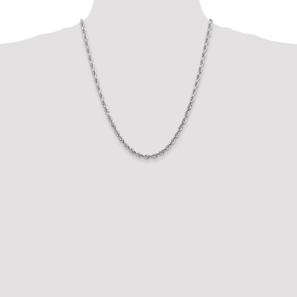 14k White Gold 4.5mm D/C Quadruple Rope Chain