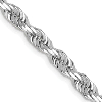14k White Gold 4.5mm D/C Quadruple Rope Chain