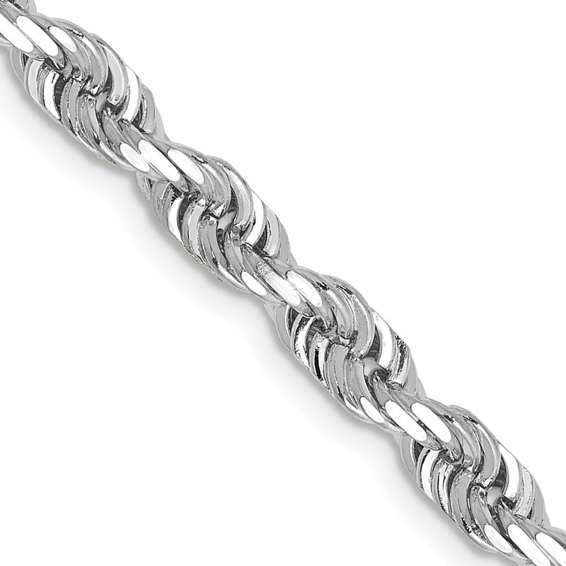 14k White Gold 4.5mm D/C Quadruple Rope Chain