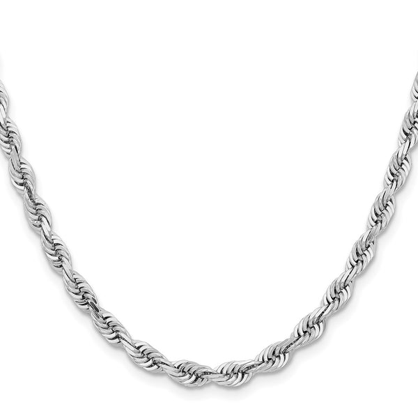 14k White Gold 5.0mm D/C Quadruple Rope Chain