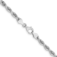14k White Gold 5.0mm D/C Quadruple Rope Chain