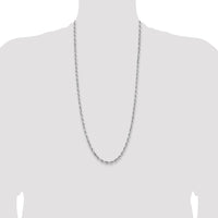 14k White Gold 5.0mm D/C Quadruple Rope Chain