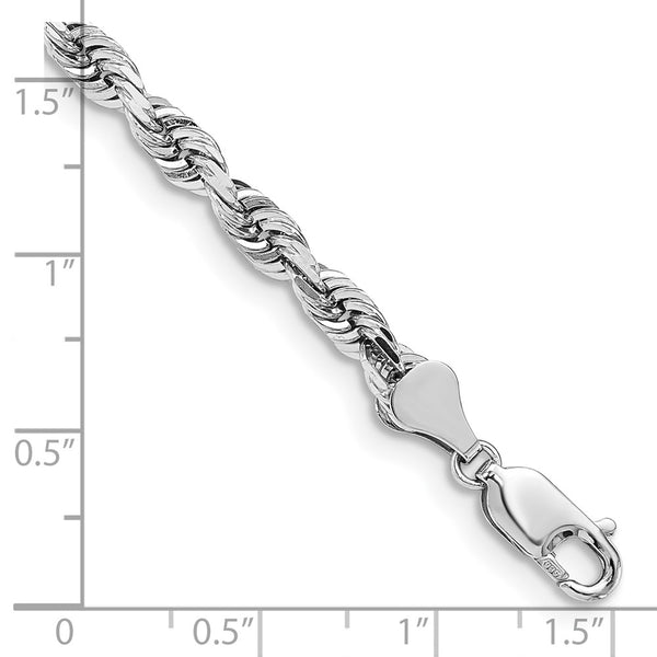 14k White Gold 5.0mm D/C Quadruple Rope Chain