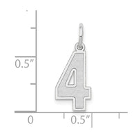 14kw Medium Satin Number 4 Charm