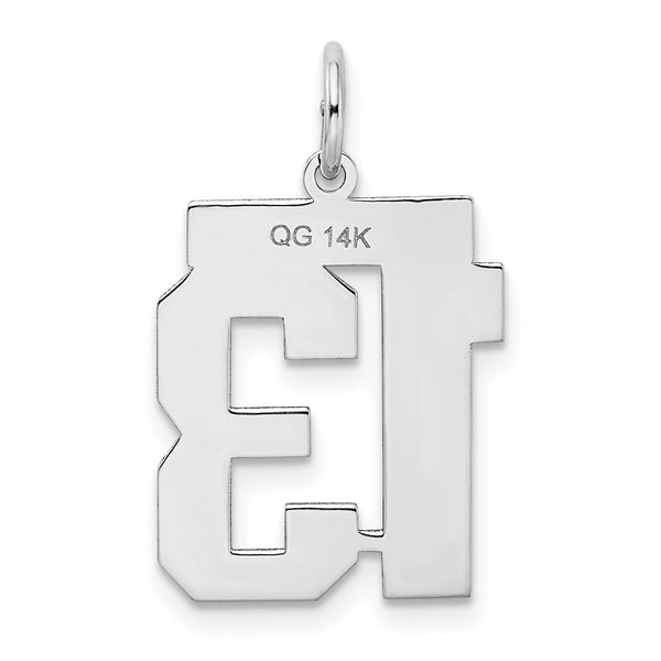 14kw Medium Satin Number 13 Charm