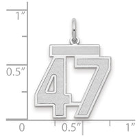 14kw Medium Satin Number 47 Charm