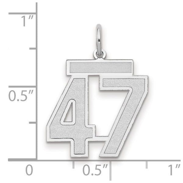 14kw Medium Satin Number 47 Charm