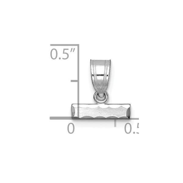 14kw Small Brushed Diamond-cut Number Top Charm