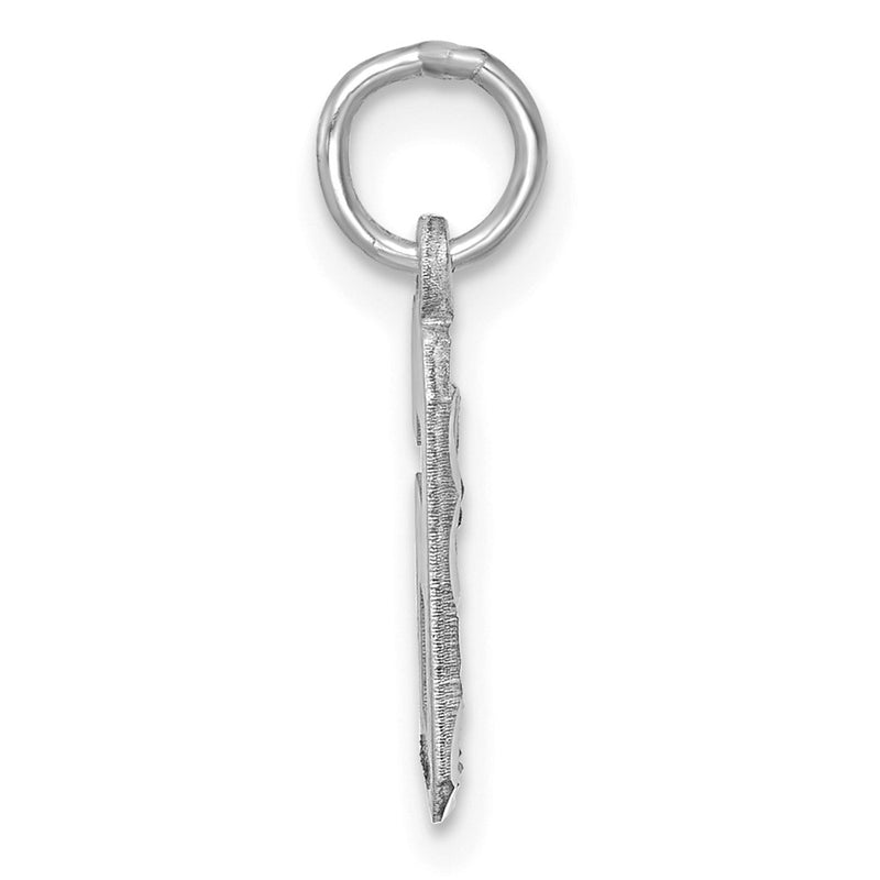 14kw Small Brushed Diamond-cut Number 6 Charm