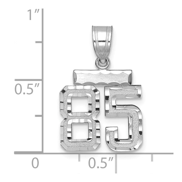 14kw Small Brushed Diamond-cut Number 85 Charm