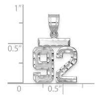 14kw Small Brushed Diamond-cut Number 92 Charm