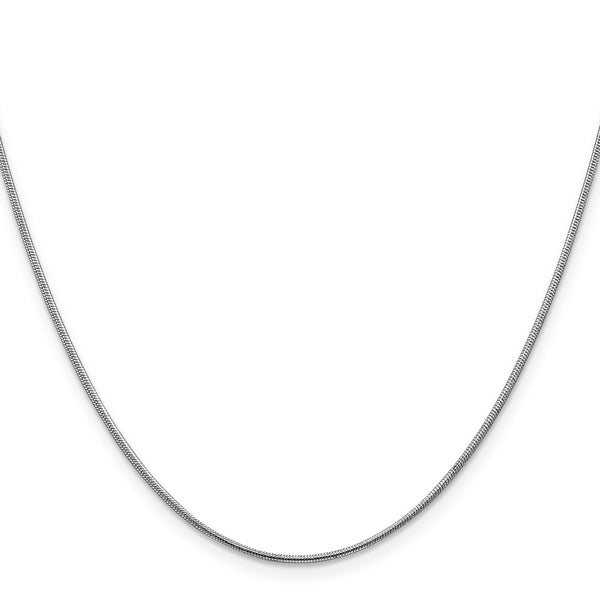 14k White Gold 1.1mm Round Snake Chain