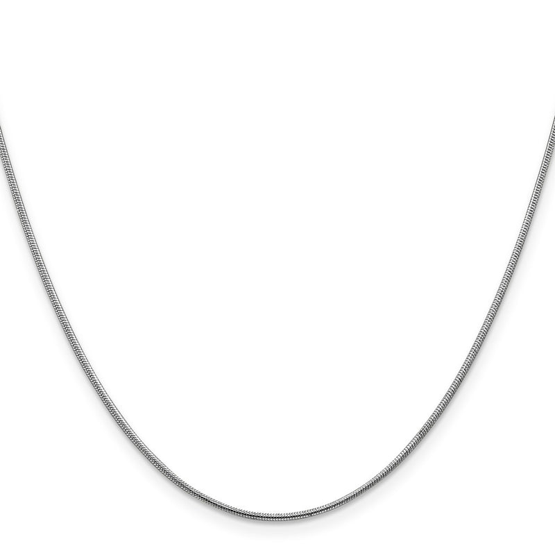 14k White Gold 1.1mm Round Snake Chain