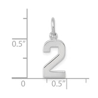 14kw Small Polished Number 2 Charm