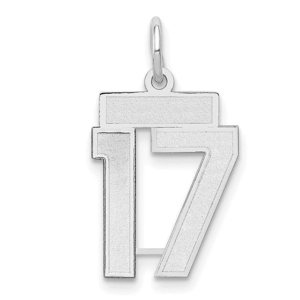 14kw Small Satin Number 17 Charm