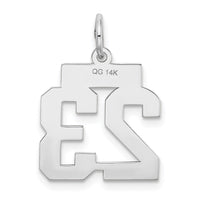 14kw Small Satin Number 23 Charm