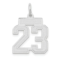14kw Small Satin Number 23 Charm