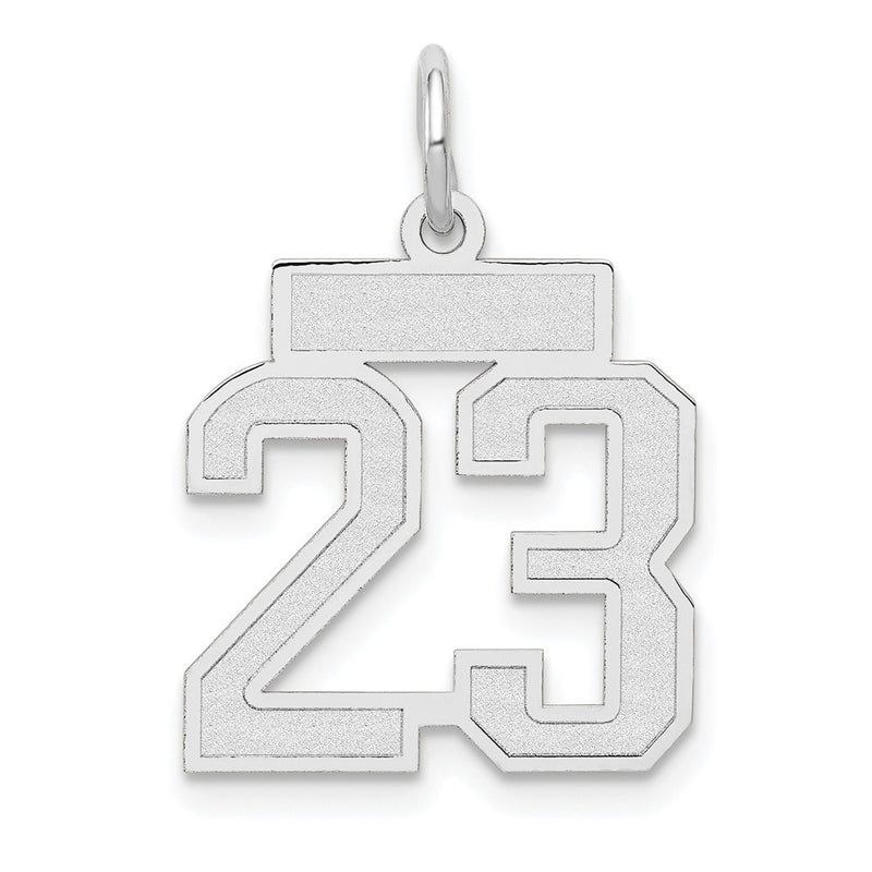 14kw Small Satin Number 23 Charm