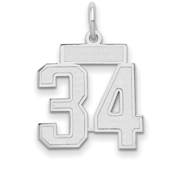 14kw Small Satin Number 34 Charm