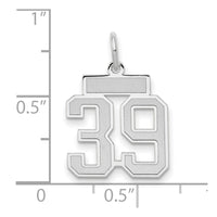 14kw Small Satin Number 39 Charm