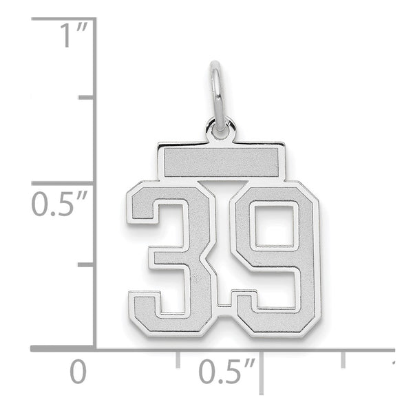 14kw Small Satin Number 39 Charm