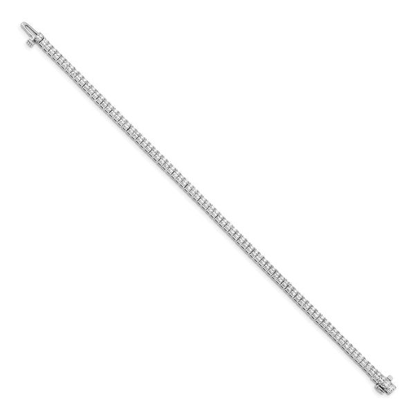 14k White Gold 2mm Princess 4ct AAA Diamond Tennis Bracelet