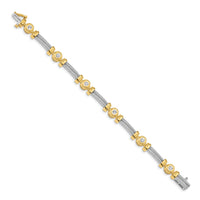 14k Two-tone AAA Diamond Fancy Bracelet