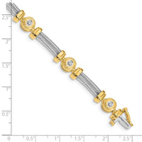 14k Two-tone AAA Diamond Fancy Bracelet