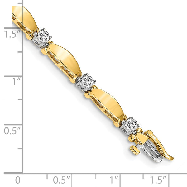 14k Two-tone VS Diamond Tennis Bracelet