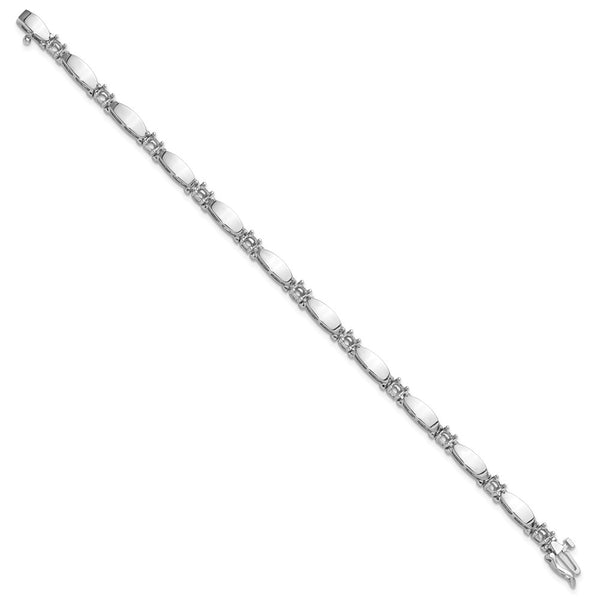 14k White Gold 3.5mm Bar Link Tennis Bracelet Mounting