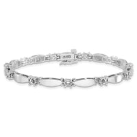 14k White Gold 3.5mm Bar Link Tennis Bracelet Mounting