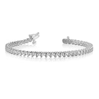 14k White Gold 1.6mm Diamond Tennis Bracelet