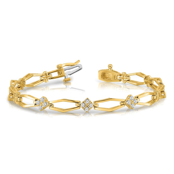 14k 1.75mm Diamond Fancy Bracelet Mounting