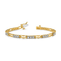 14k A Diamond Fancy Link Tennis Bracelet