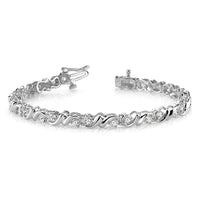 14k White Gold A Diamond Tennis Bracelet