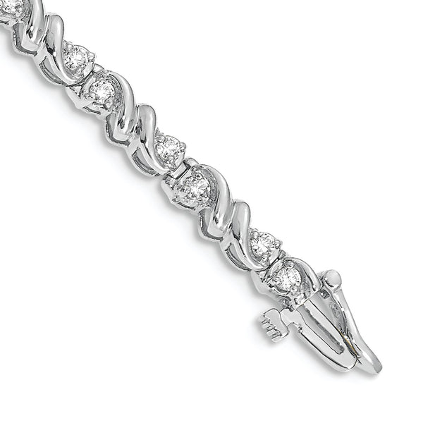 14k White Gold A Diamond Tennis Bracelet