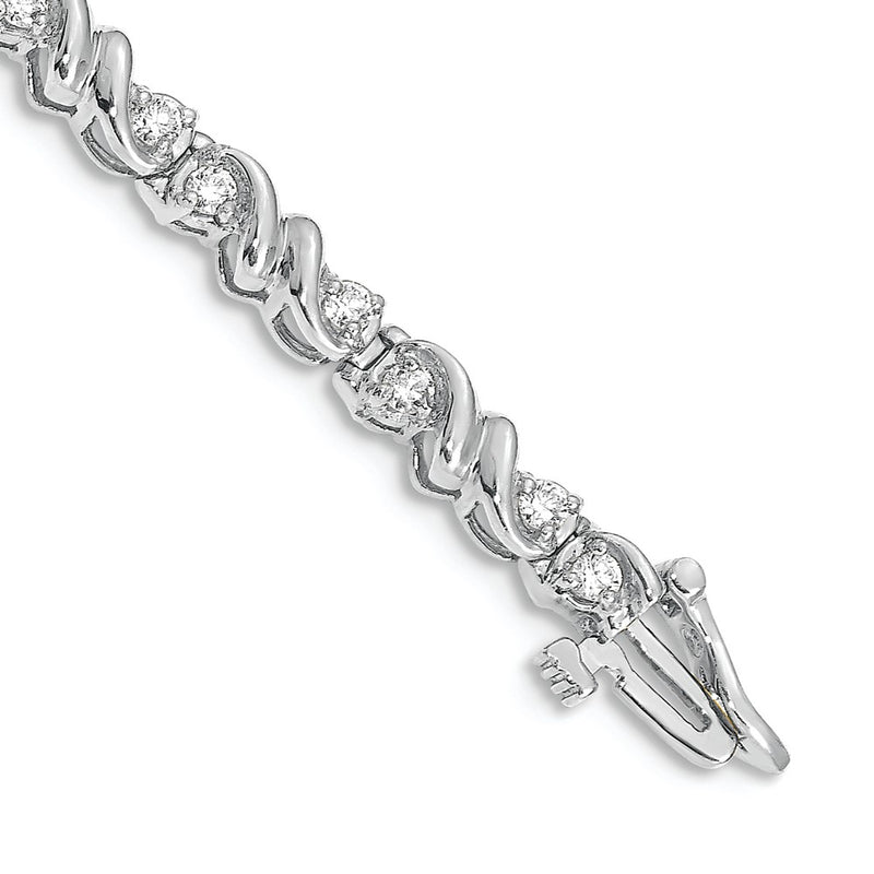14k White Gold A Diamond Tennis Bracelet