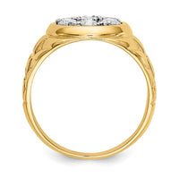 14k Fancy Ridged-Sides Men's Ring Mounting