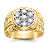 14k Fancy Ridged-Sides Men's Ring Mounting