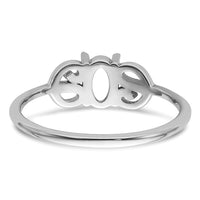 14k White Gold Polished 6x4 Oval Gemstone Ring Mounting