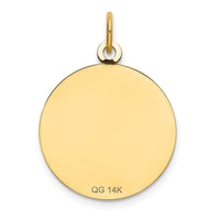 14k HAPPY BIRTHDAY Disc Charm with CZ Flower
