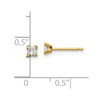 14k AAA Quality Complete Princess-cut Diamond Earrings