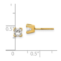 14k AA Quality Complete Princess-cut Diamond Stud Earrings