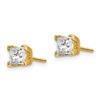 14k AA Quality Complete Princess-cut Diamond Stud Earrings