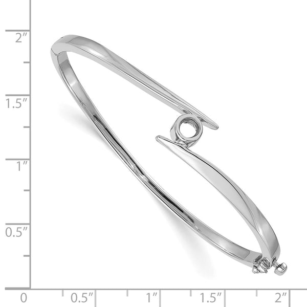 14k White Gold Hinged Bangle Bracelet Mounting